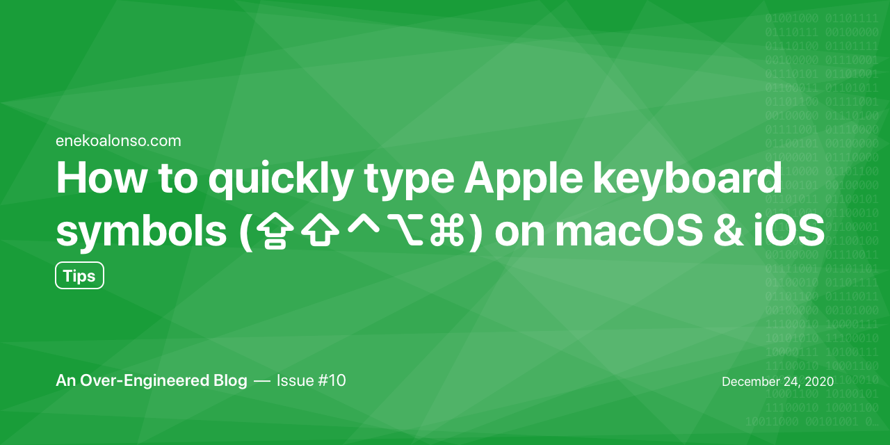 How to quickly type Apple keyboard symbols (⇪⇧⌃⌥⌘) on macOS & iOS