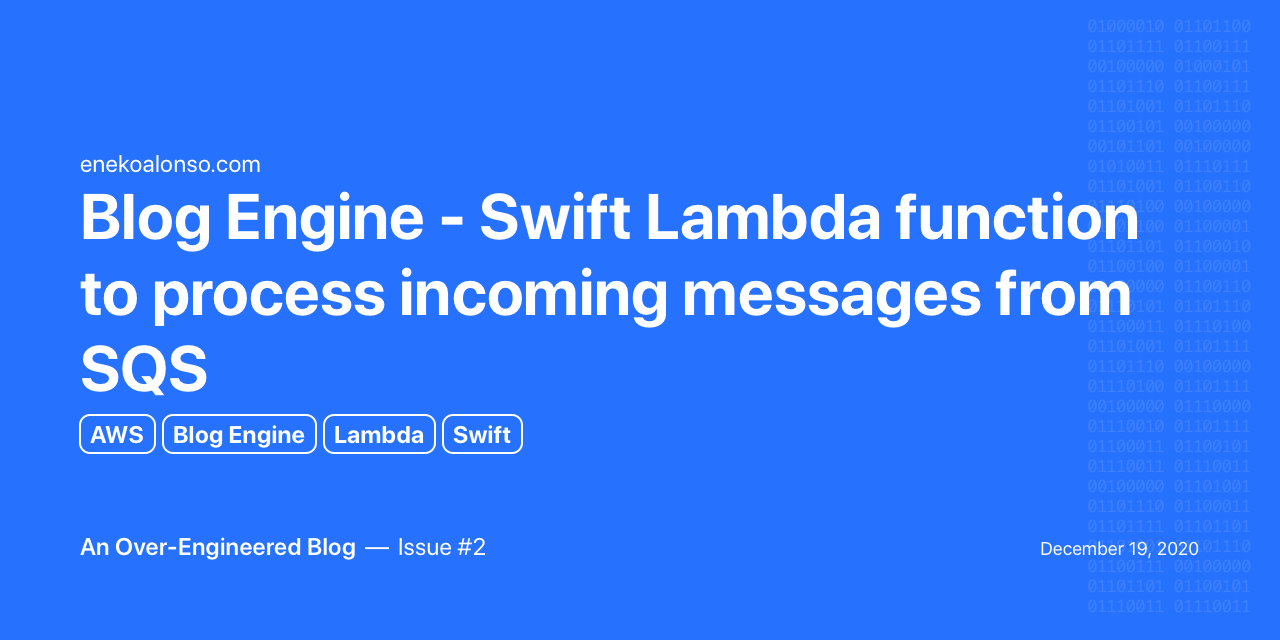 Blog Engine - Swift Lambda function to process incoming messages from SQS