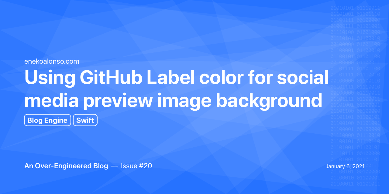 Using GitHub label colors for social media image background
