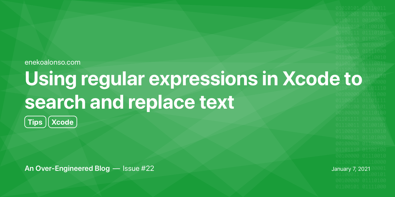 Using regular expressions in Xcode to search and replace text