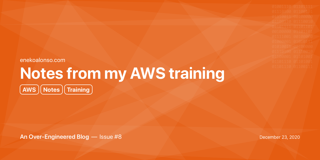 Notes from my AWS training