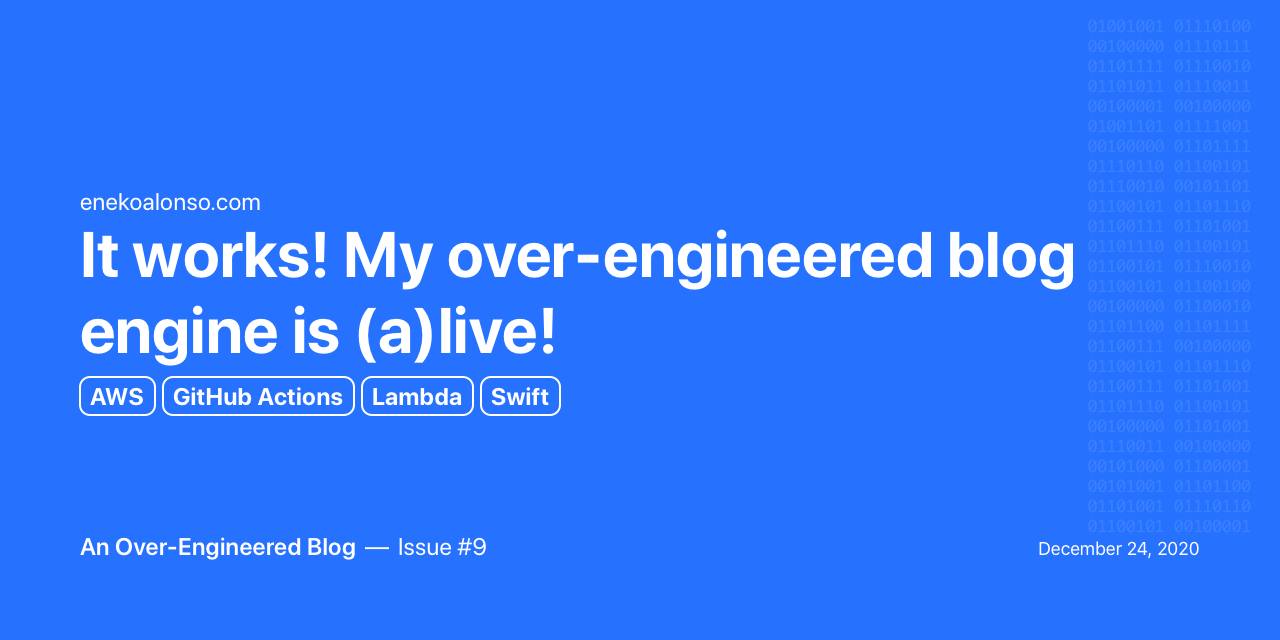 It works! My over-engineered blog engine is (a)live!